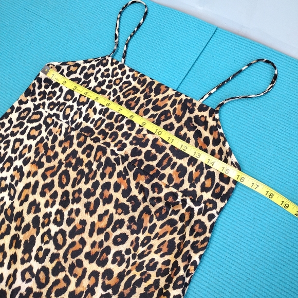 Zara Trafaluc Leopard Print Spaghetti Strap Mini Dress M - Picture 7 of 9
